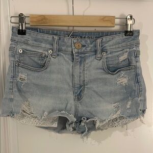 American Eagle Outfitters Light Wash Ripped Jean Shorts